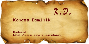 Kopcsa Dominik névjegykártya