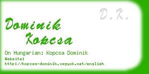 dominik kopcsa business card